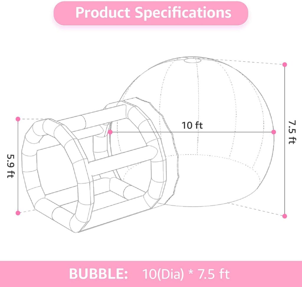 Pastelovo ružový Bubble House Balónový dom Bubble Jumping Stan thumbnail 5