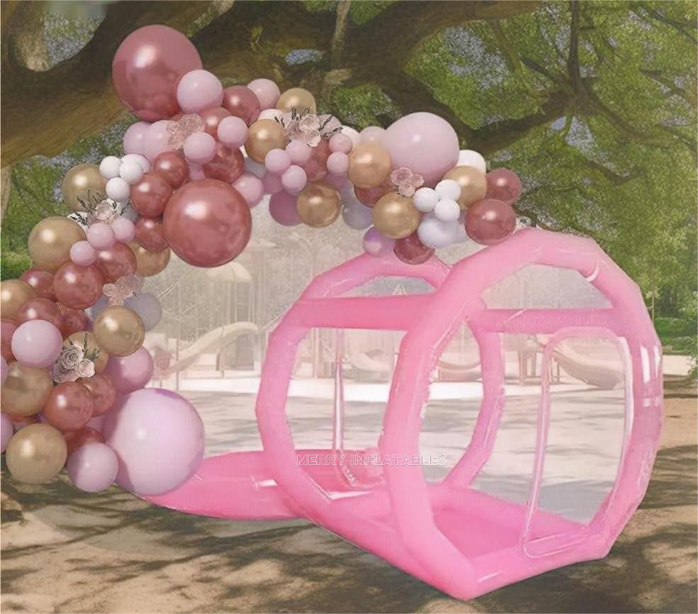 Pastelovo ružový Bubble House Balónový dom Bubble Jumping Stan thumbnail 4