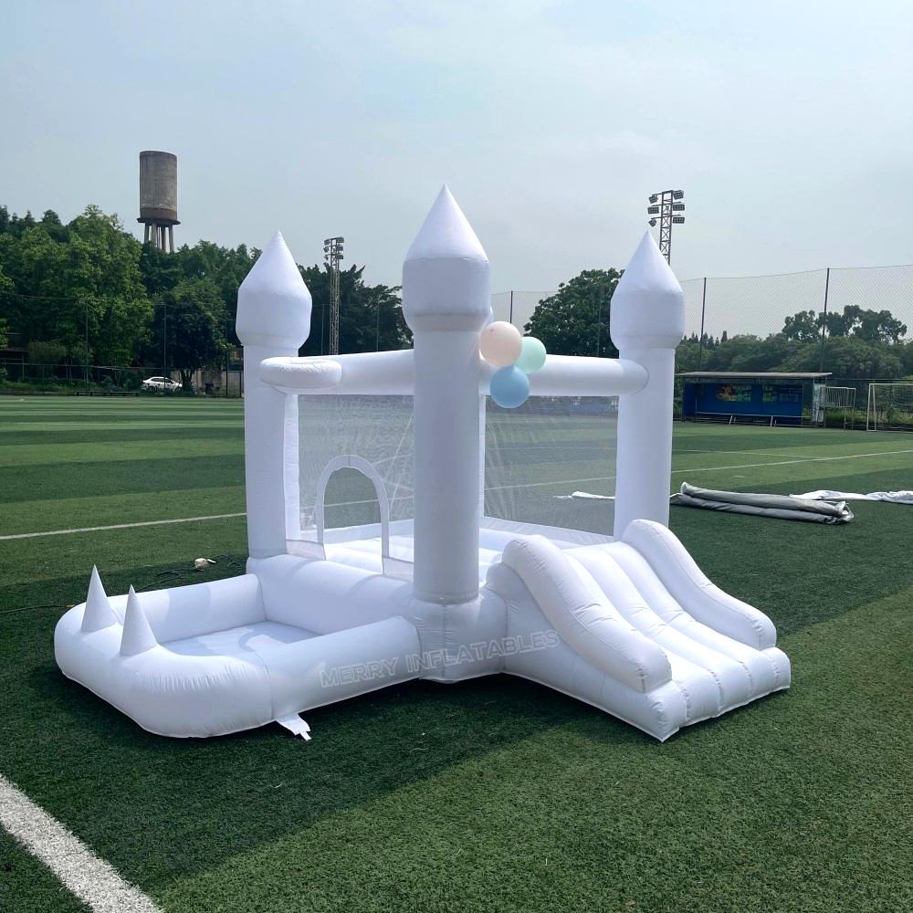 Mini Toddler White Bounce House s guľôčkovým skákacím hradom pre deti guľôčkovou jamou thumbnail 2