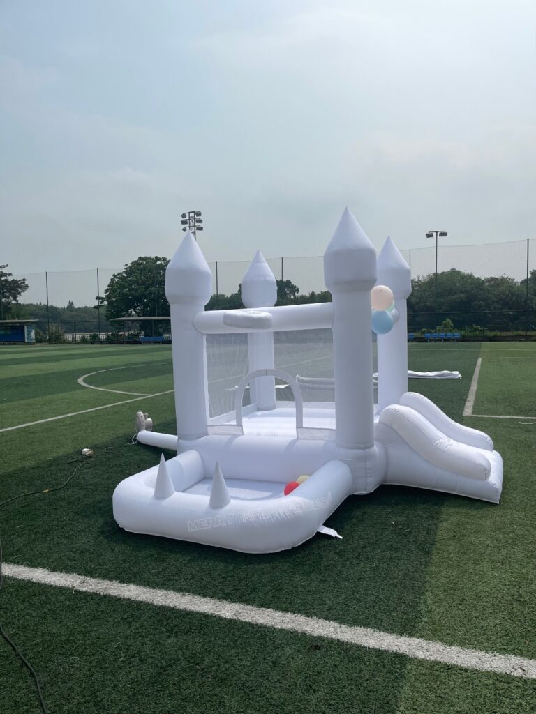 Mini Toddler White Bounce House s guľôčkovým skákacím hradom pre deti guľôčkovou jamou thumbnail 4