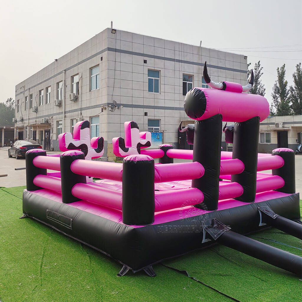 Pink Bull Mechanical Rodeo Bull Nafukovací Bull Rider Mechanical 5x5m thumbnail 4