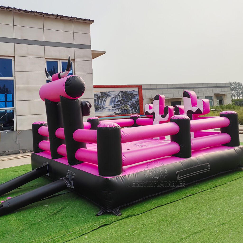 Pink Bull Mechanical Rodeo Bull Nafukovací Bull Rider Mechanical 5x5m thumbnail 5