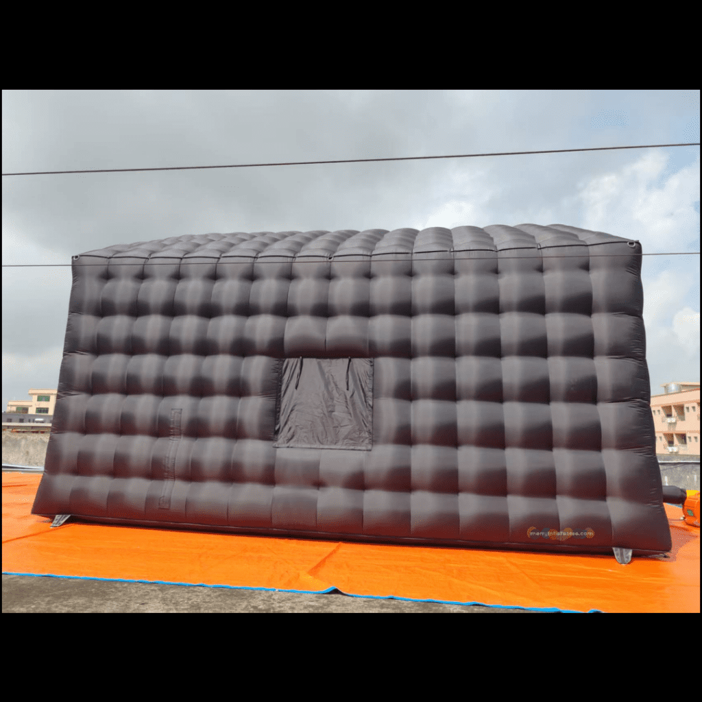 Veľký čierny nafukovací kockový diskotékový stan Mobilný prenosný nočný klub Párty na dvore/vonku thumbnail 4