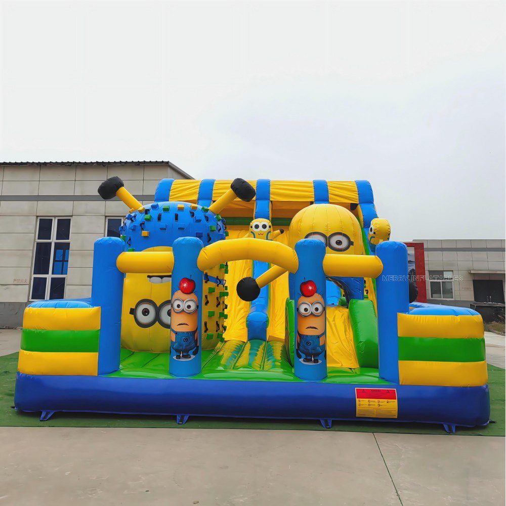 Kreslené skákacie ihrisko pre prisluhovačov Big Bounce Funcity Zábavný park Minions Obrovská šmykľavka thumbnail 2