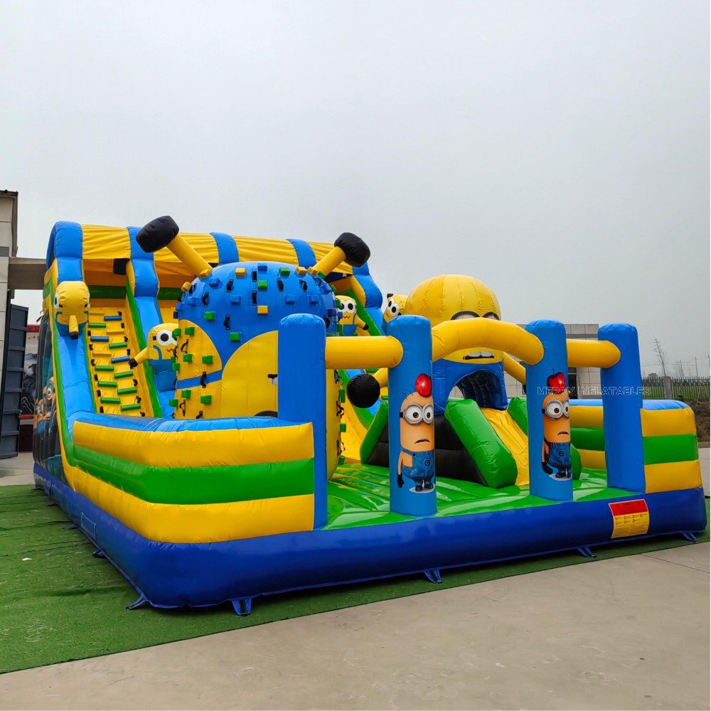 Kreslené skákacie ihrisko pre prisluhovačov Big Bounce Funcity Zábavný park Minions Obrovská šmykľavka thumbnail 5