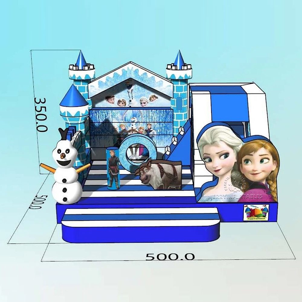 Frozen Princess Nafukovacie ihrisko funcity Giant slide combo Bounce House thumbnail 5