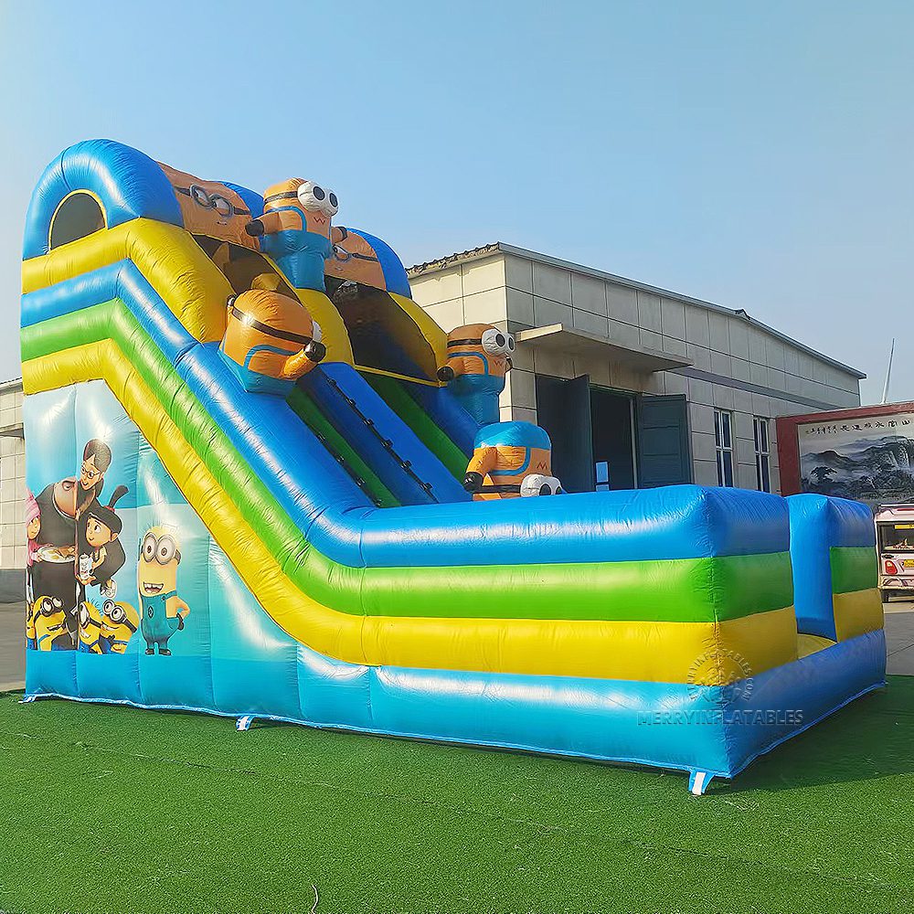 Giant Minions suchá šmykľavka mokrá šmykľavka Bounce šmykľavka combo Skákací hrad thumbnail 2