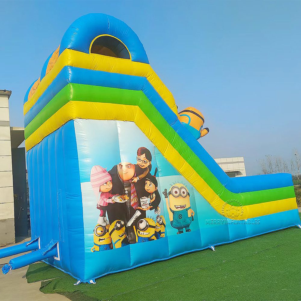 Giant Minions suchá šmykľavka mokrá šmykľavka Bounce šmykľavka combo Skákací hrad thumbnail 4