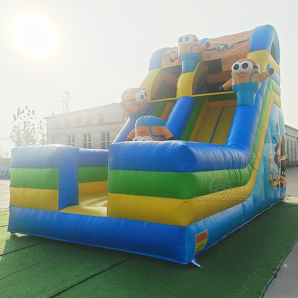 Giant Minions suchá šmykľavka mokrá šmykľavka Bounce šmykľavka combo Skákací hrad thumbnail 5