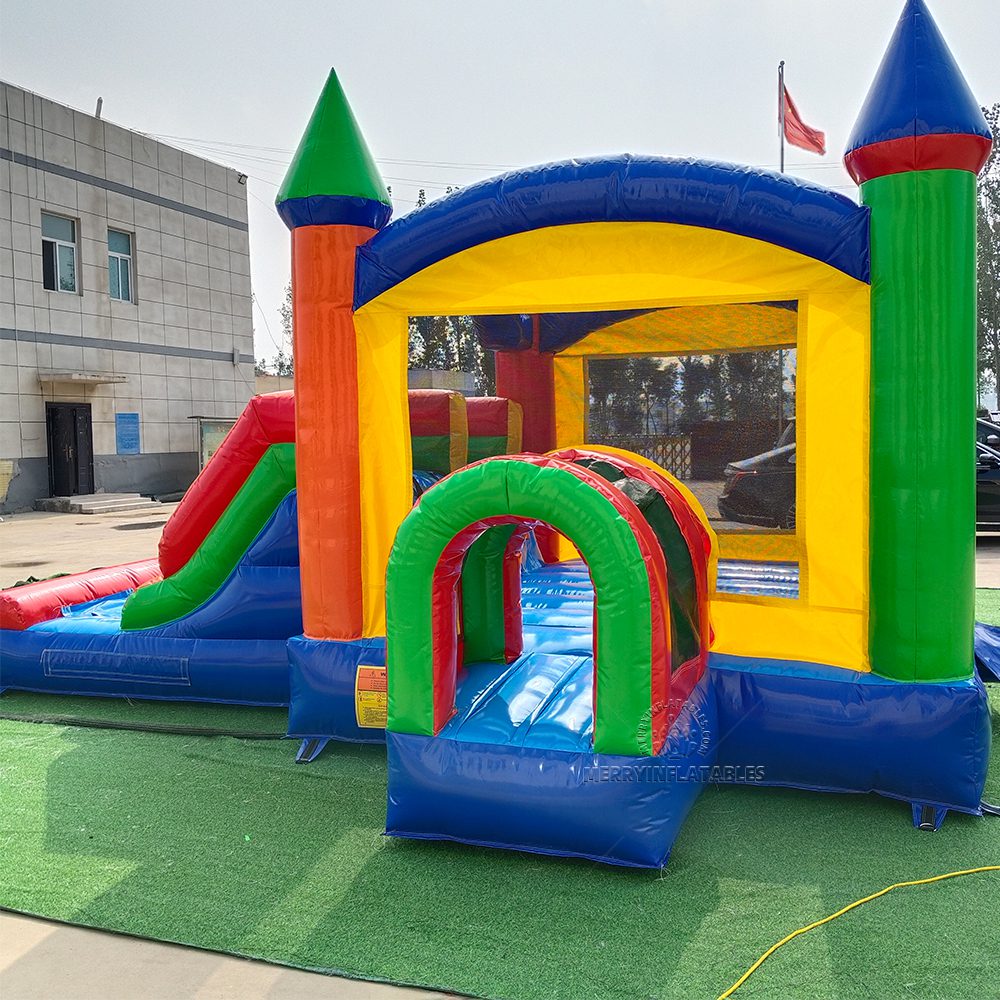 Multicolor Rainbow Nafukovacia šmykľavka combo Skákací hrad so šmykľavkou thumbnail 4