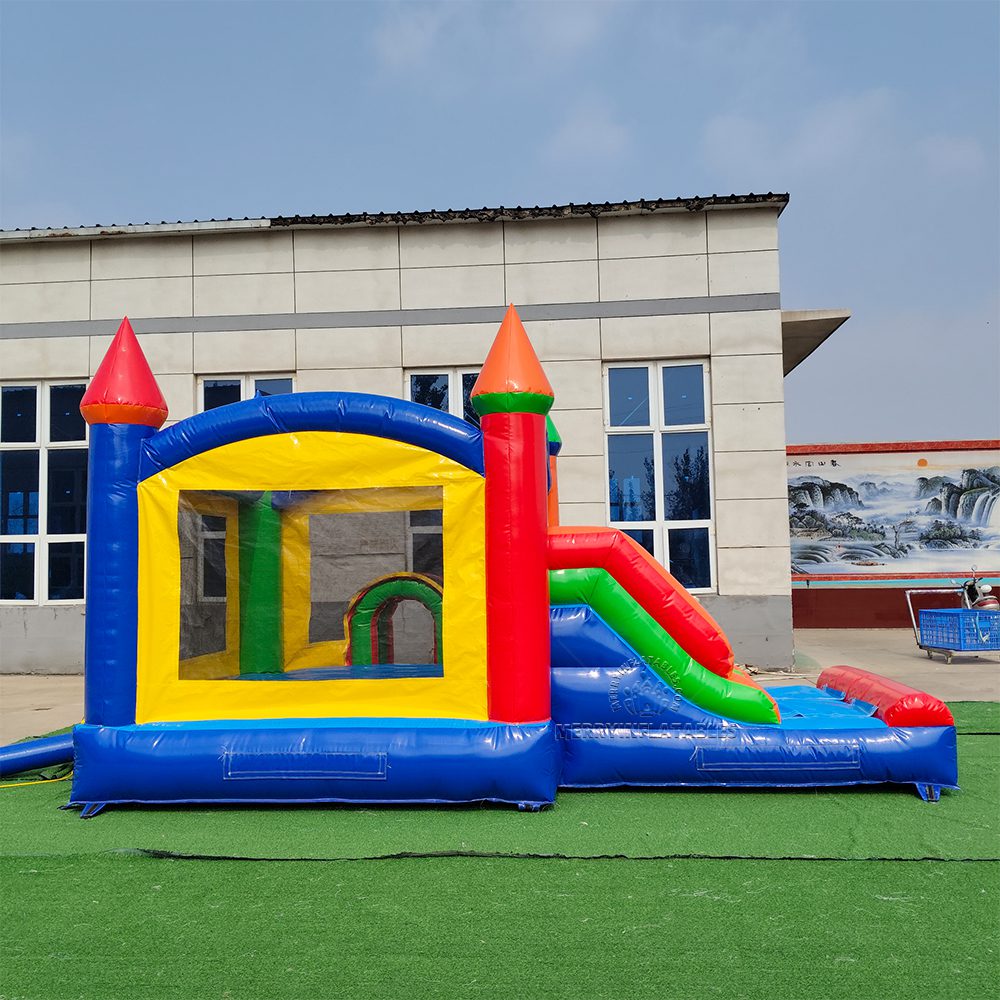 Multicolor Rainbow Nafukovacia šmykľavka combo Skákací hrad so šmykľavkou thumbnail 5