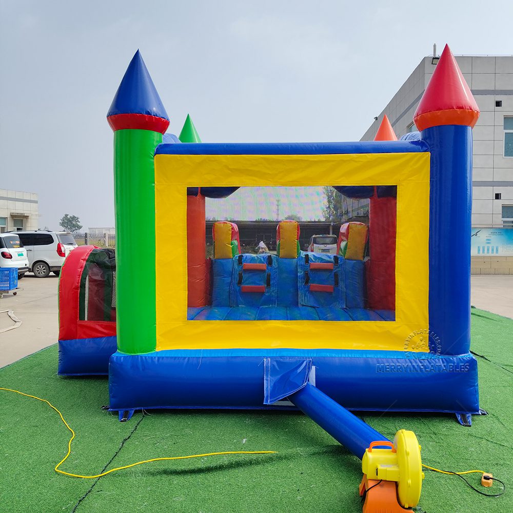 Multicolor Rainbow Nafukovacia šmykľavka combo Skákací hrad so šmykľavkou thumbnail 6