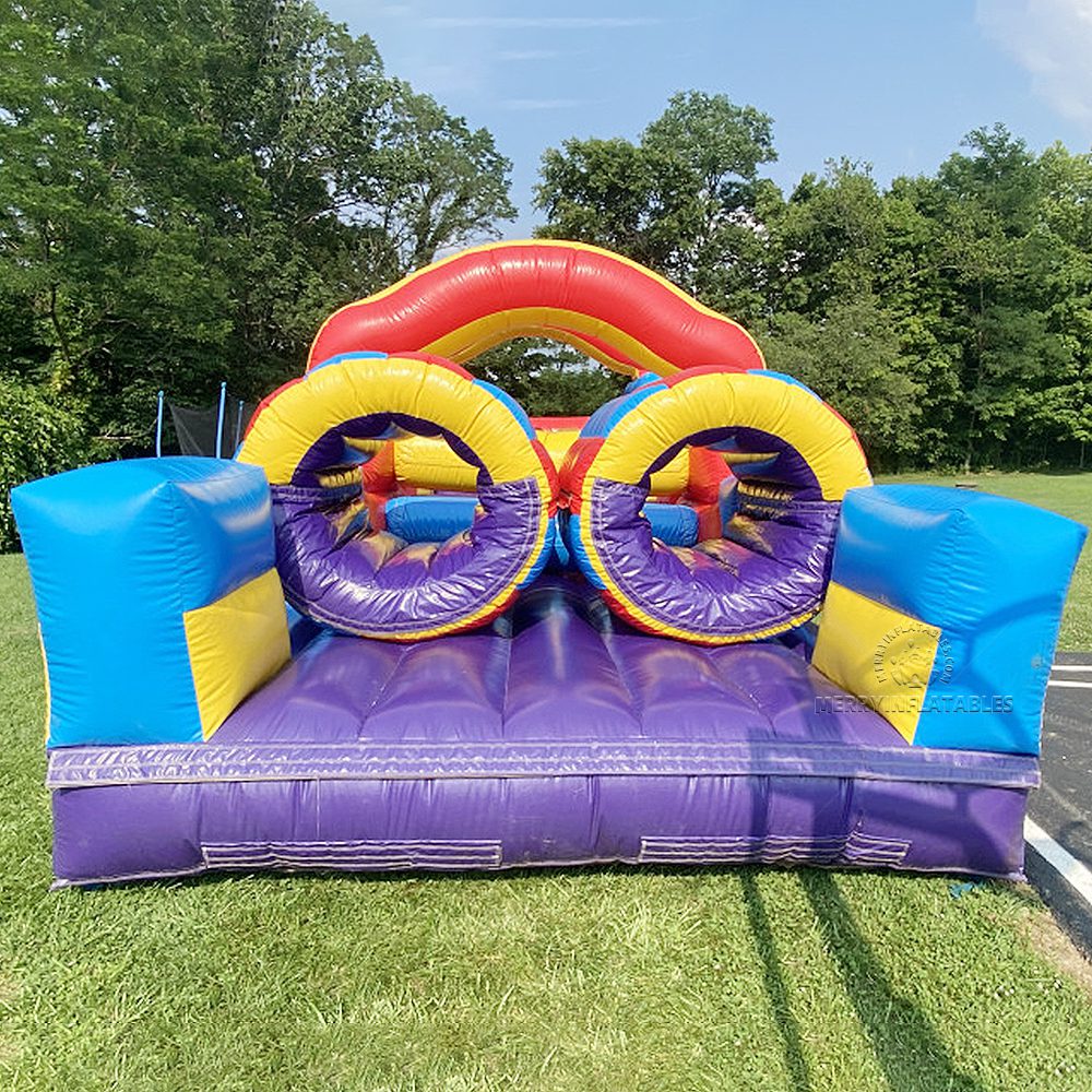 Rainbow Giant Prekážková dráha nafukovacie hry výzva juegos nafukovacie predmety 12x4m thumbnail 2