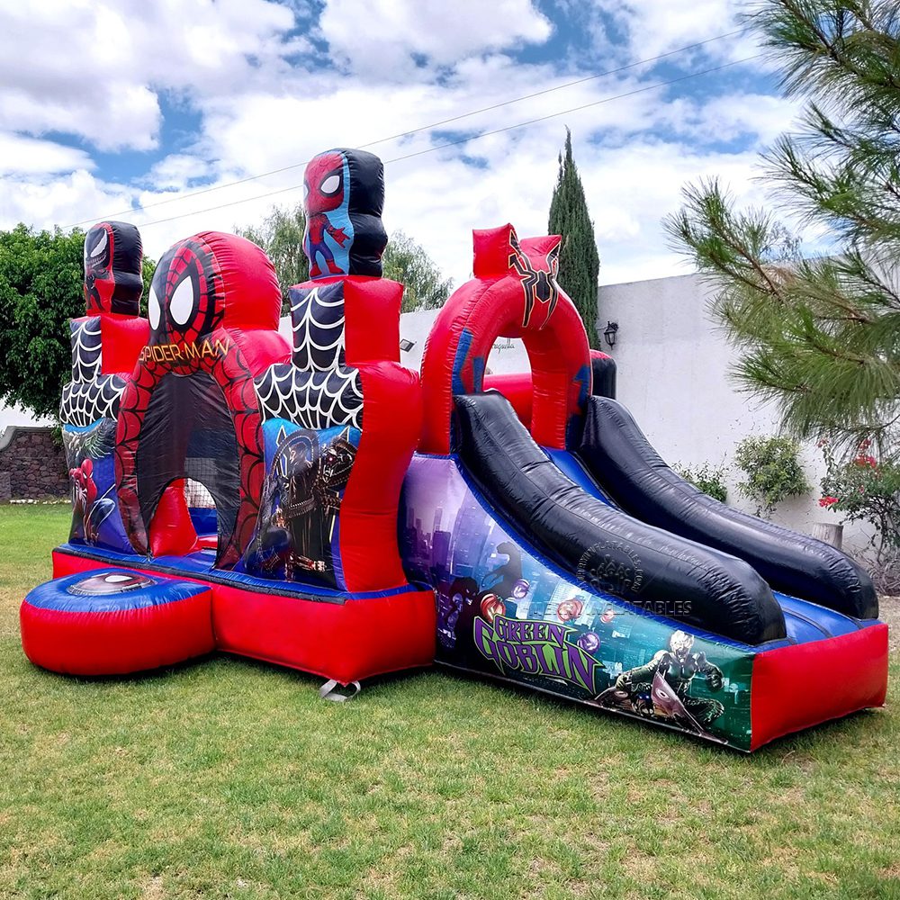 Spiderman Bounce House Skákací hrad šmykľavka combo prenájom park nafukovacie ihrisko