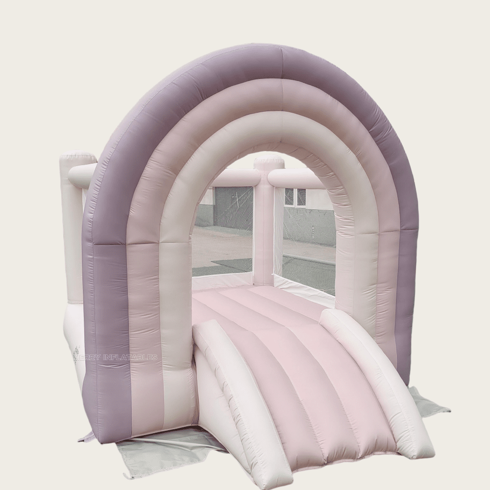 Mini Pastel Rainbow Bounce vnútorný skákací hrad pre batoľatá prenosné vzdušné odrážadlo pre deti thumbnail 2