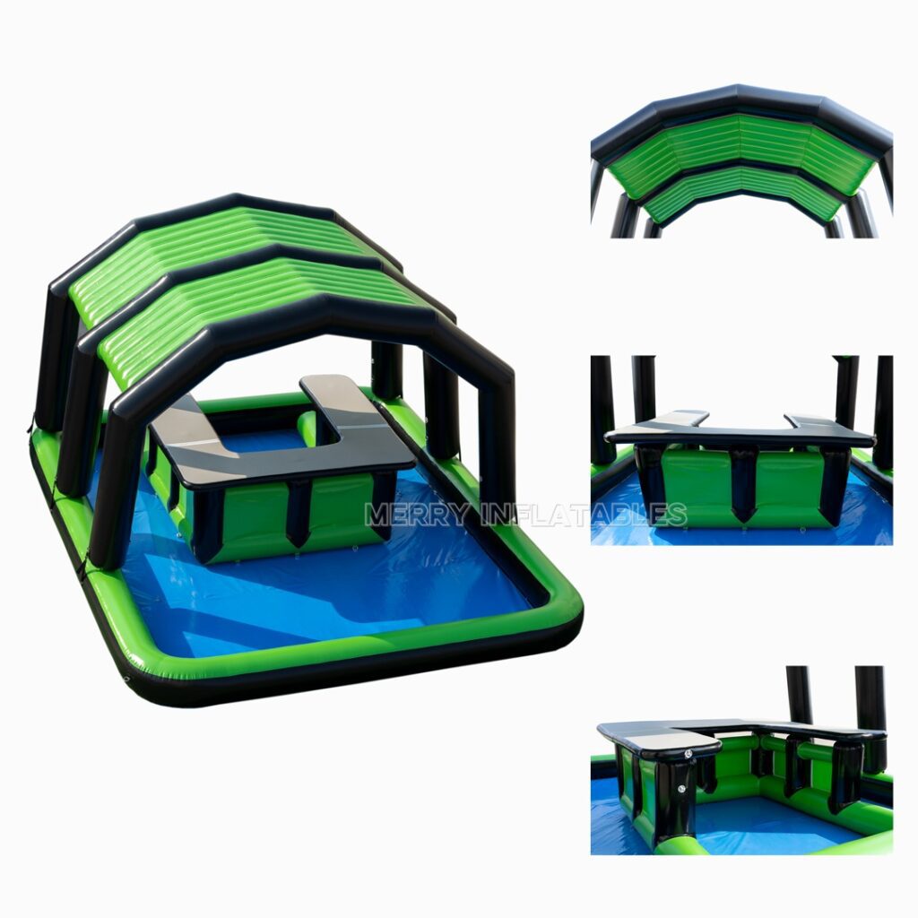 Aqua Water Blow up Pool Bar Backyard Nafukovací plávajúci biliardový stôl Športový barový ostrov pre voľný čas thumbnail 7