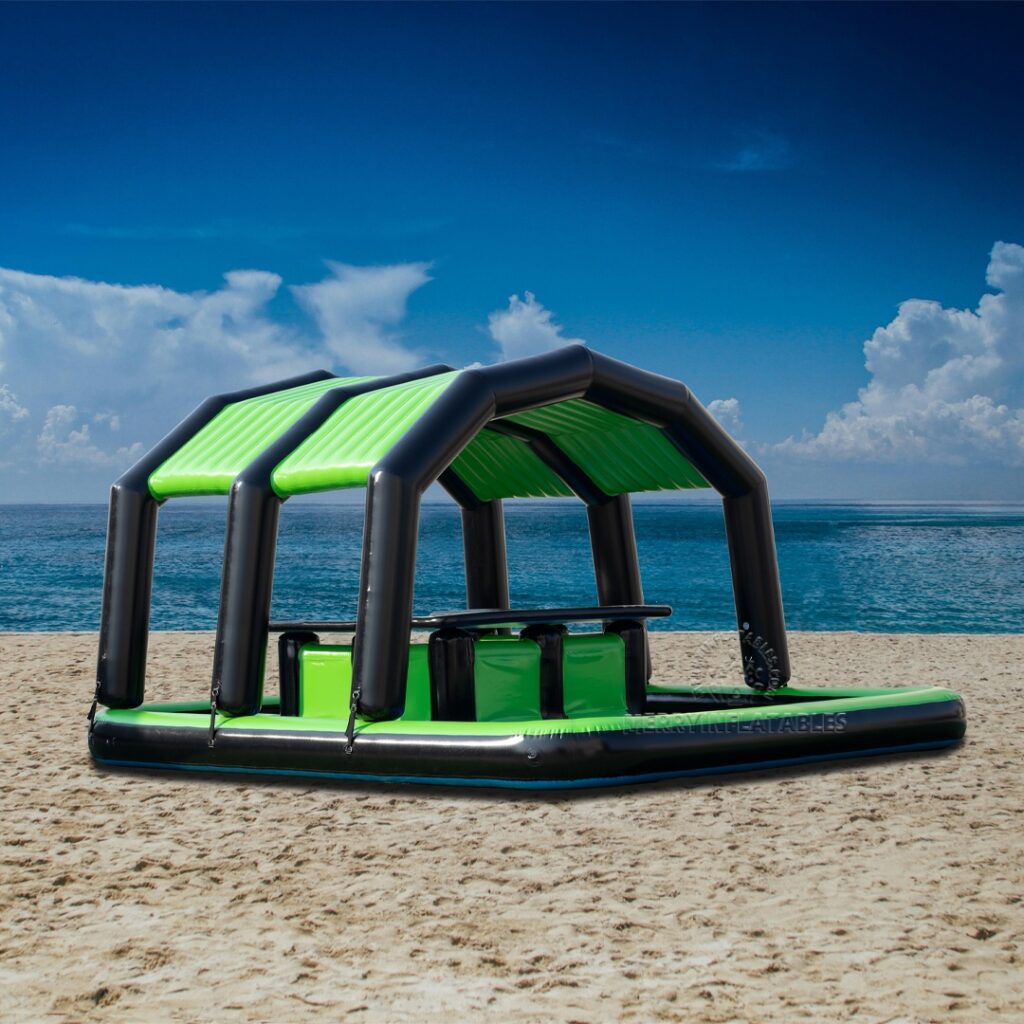 Aqua Water Blow up Pool Bar Backyard Nafukovací plávajúci biliardový stôl Športový barový ostrov pre voľný čas thumbnail 8