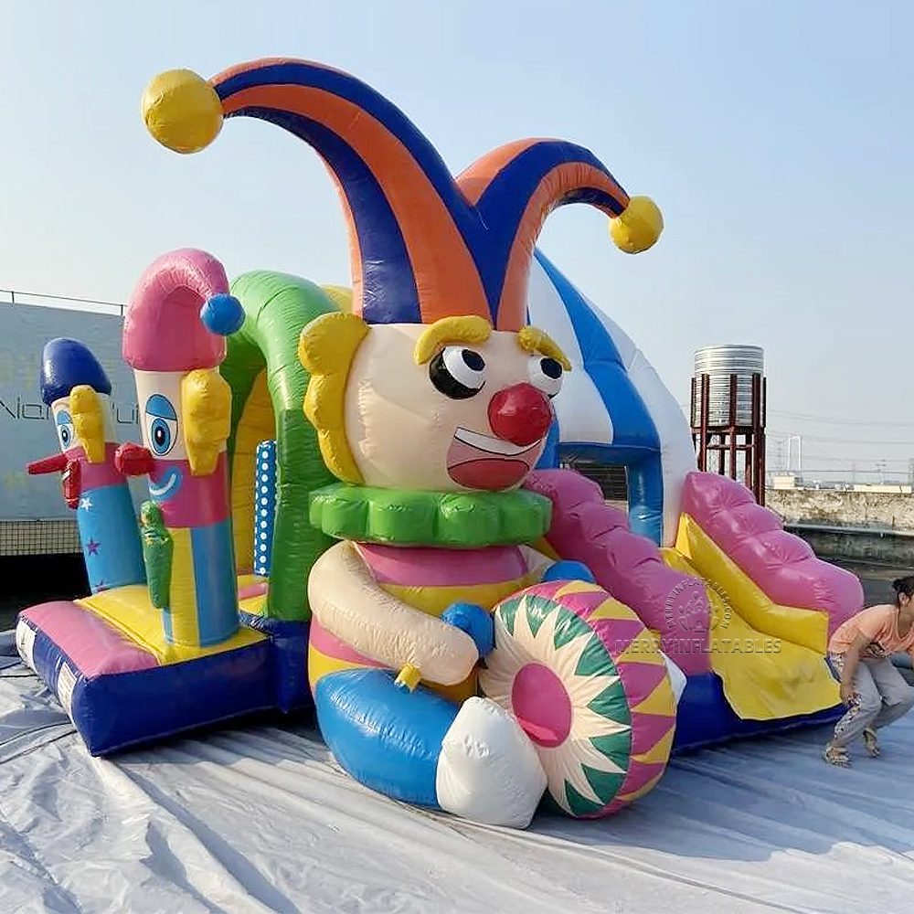 Funny Clown Bouncer Muti Play Kombinované ihrisko na skákací hrad Slide Klaun Funcity