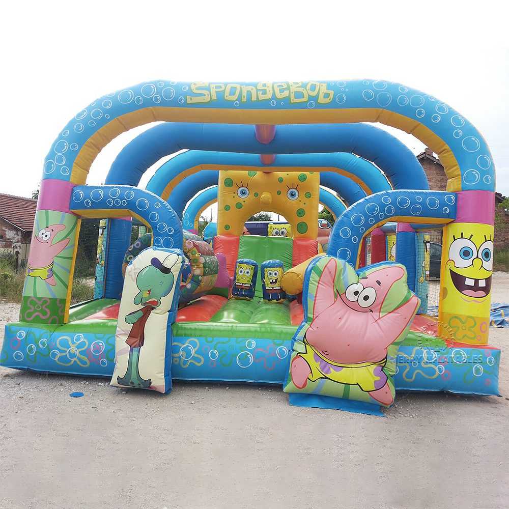 Spongebob Nafukovacie ihrisko Funcity Skákacie hrady so stanmi Nafukovacia šmykľavka Combo
