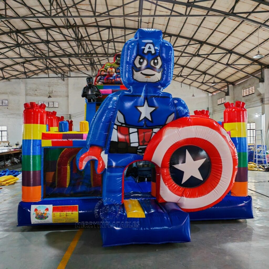 Marvel Legoland Super Hero Bounce House Slide Combo Blokovanie skákacieho hradu Lego thumbnail 2