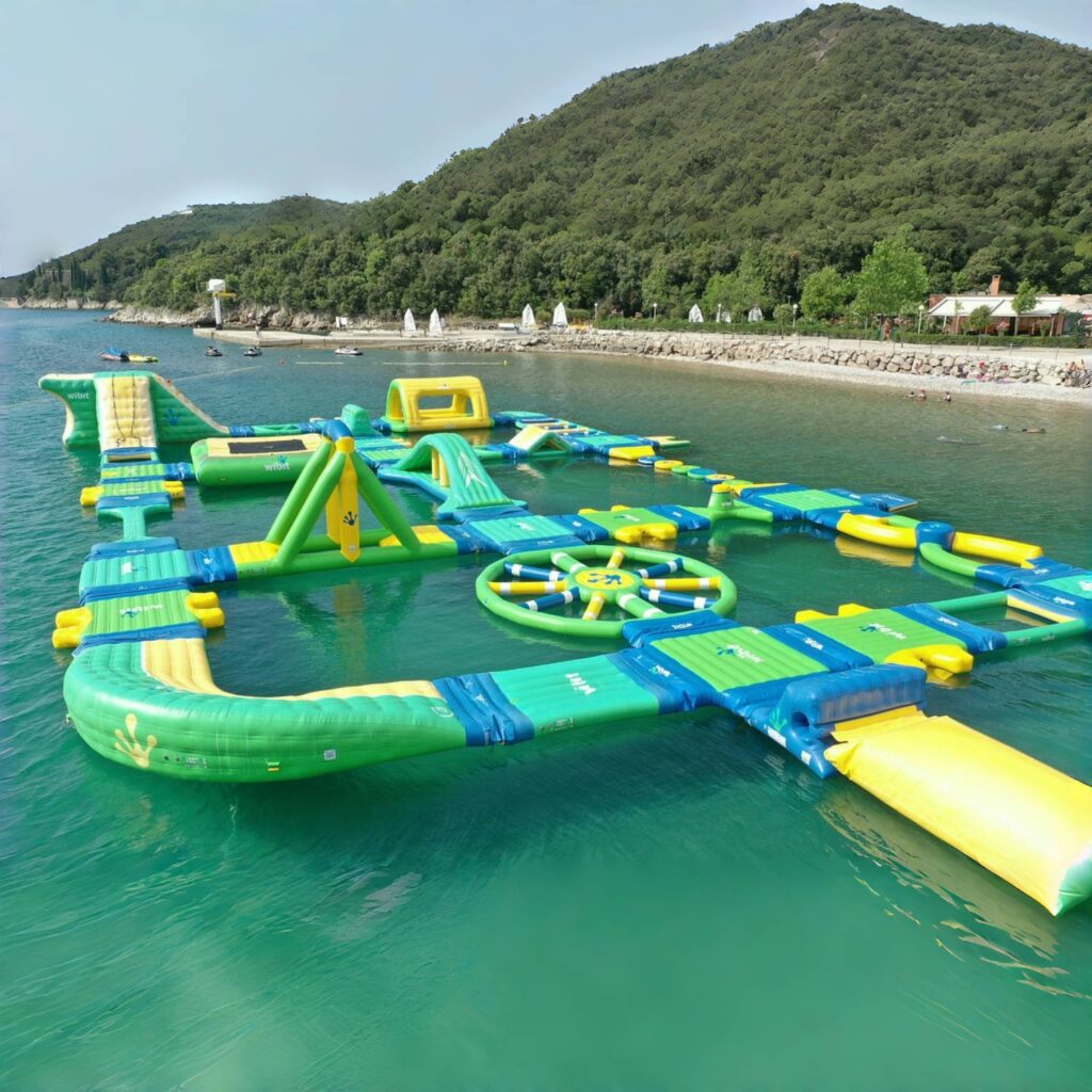 Aqua Nafukovací plávajúci vodný park Prekážka Vodné hry Aqua Park AQUA-001 thumbnail 2