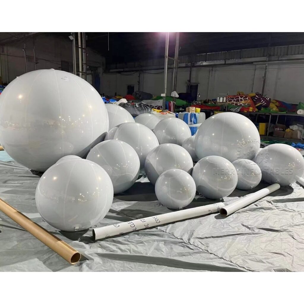 Festival Party Biela farba Lesklé gule Zrkadlové gule dekoračné gule Závesné gule dvojvrstvové thumbnail 2