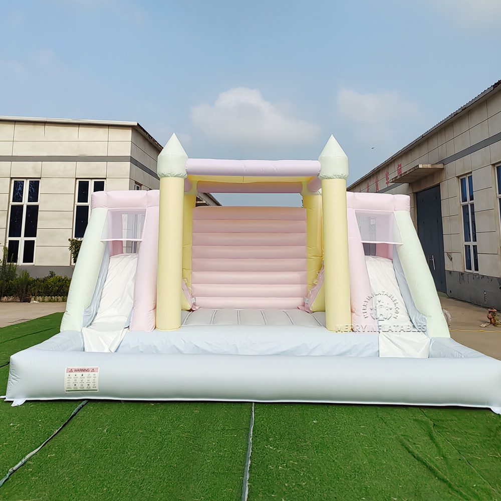 Pastel Rainbow Nafukovacie dvojité šmýkačky Bazén Combo Skákací hrad Bounce House Šmýkačka Moonwalk