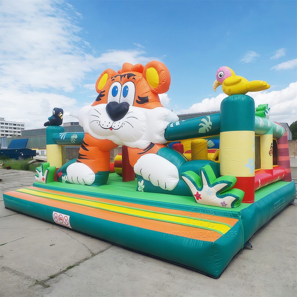 Továrensky prispôsobené Tiger Jungle Bounce Theme Park Mall Nafukovacie ihrisko Funcity Veľký odraz