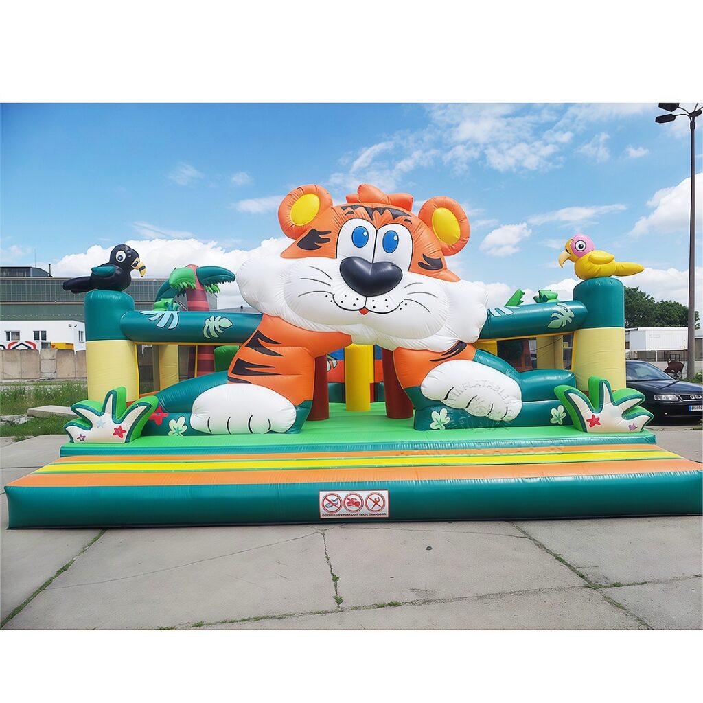 Továrensky prispôsobené Tiger Jungle Bounce Theme Park Mall Nafukovacie ihrisko Funcity Veľký odraz thumbnail 2