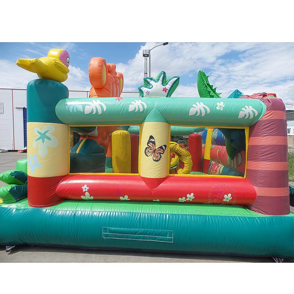 Továrensky prispôsobené Tiger Jungle Bounce Theme Park Mall Nafukovacie ihrisko Funcity Veľký odraz thumbnail 3