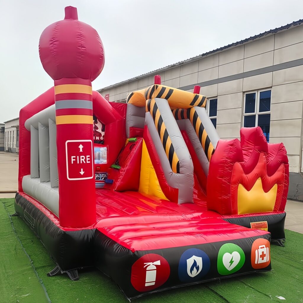 Fire Exit Inflatibles Fire Truck Jumping Castle Fire Station Feuerwache Castle Bounce House ...
