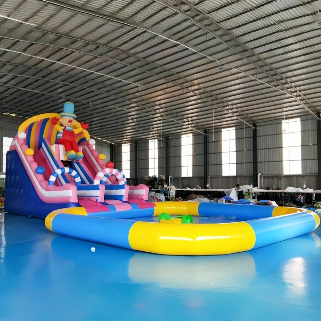 Klaunský tobogán s bazénom Vodný park Bazén so šmykľavkou Skákací hrad thumbnail 2