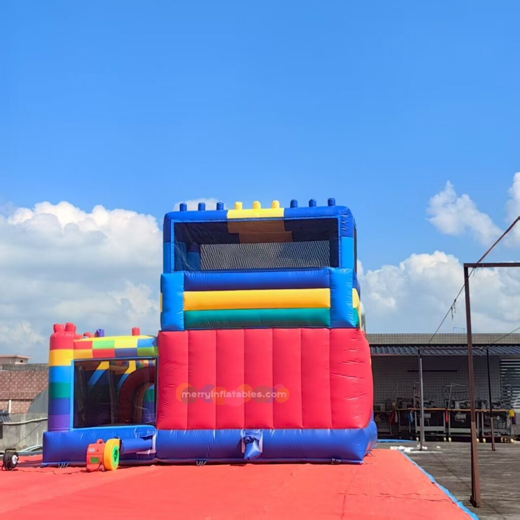 LEGO téma Veľký skákací hrad Funcity nafukovacie skákacie hrady Cartoon Castillo Moonwalk mäkké ihrisko thumbnail 3