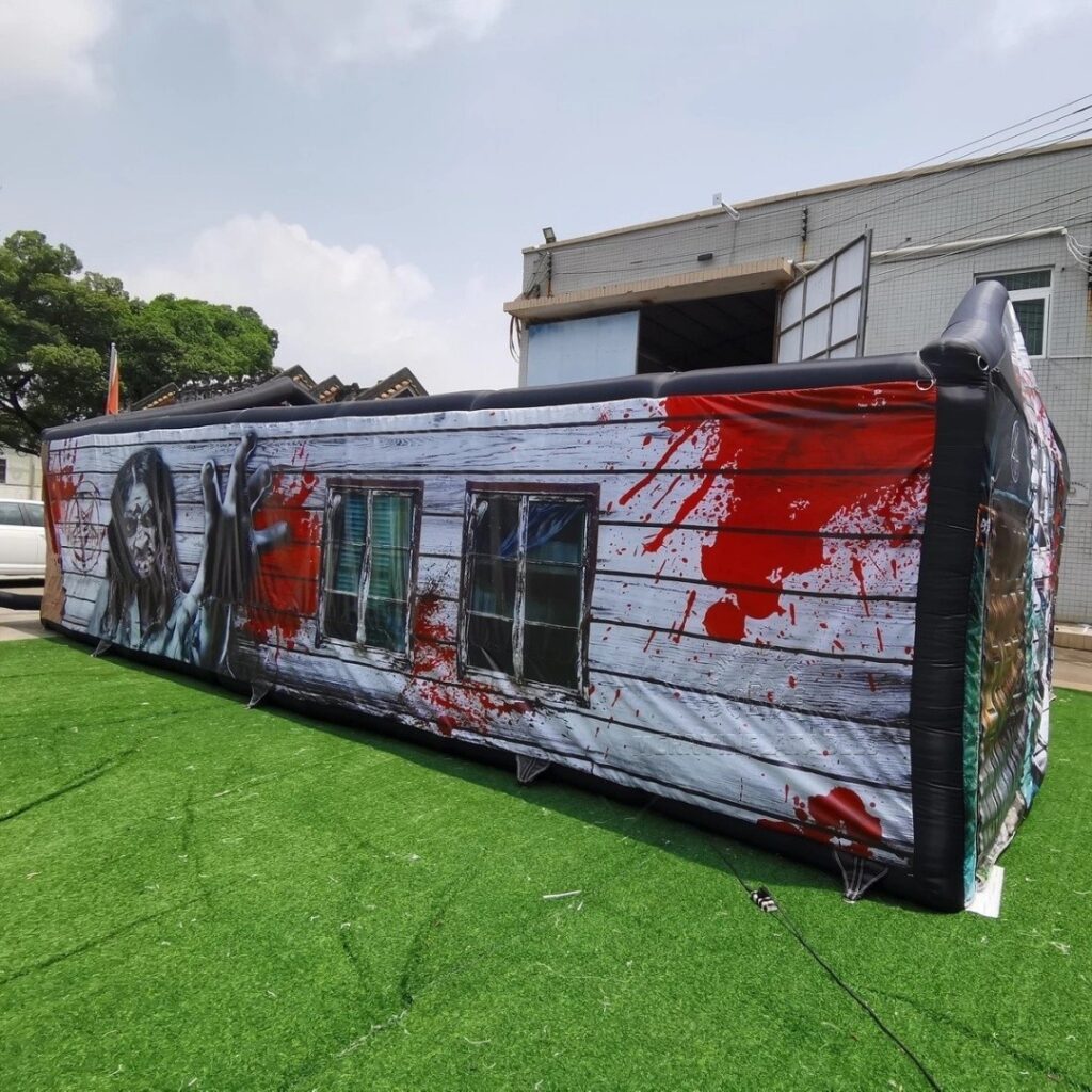 Nafukovacie strašidelné bludisko Halloween, nafukovacie bludisko s krvou a strašidelným domom thumbnail 2