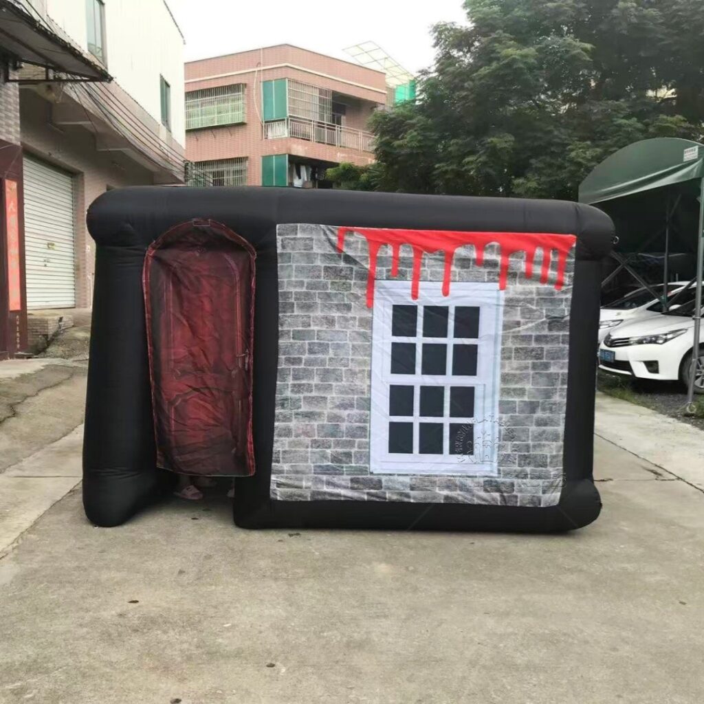 Nafukovacie strašidelné bludisko Halloween, nafukovacie bludisko s krvou a strašidelným domom thumbnail 4