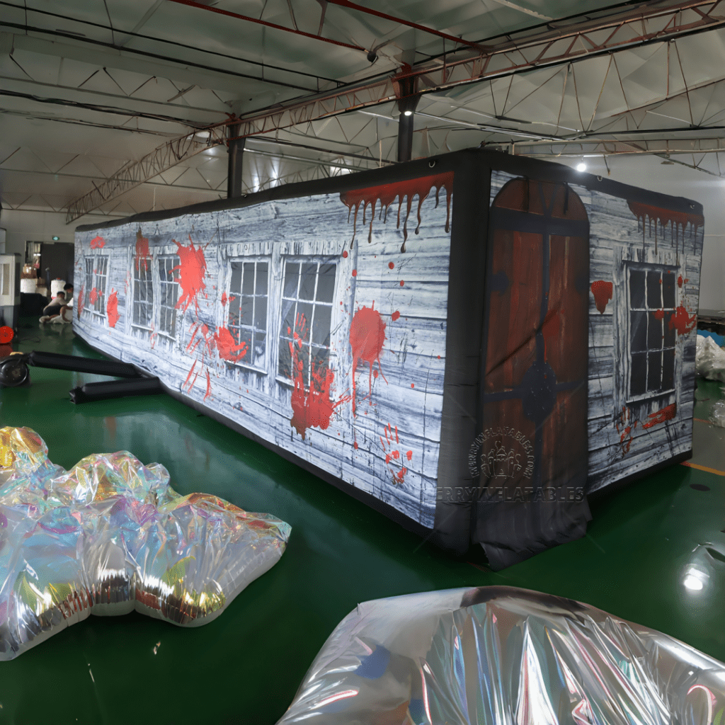 Nafukovacie strašidelné bludisko Halloween, nafukovacie bludisko s krvou a strašidelným domom thumbnail 6