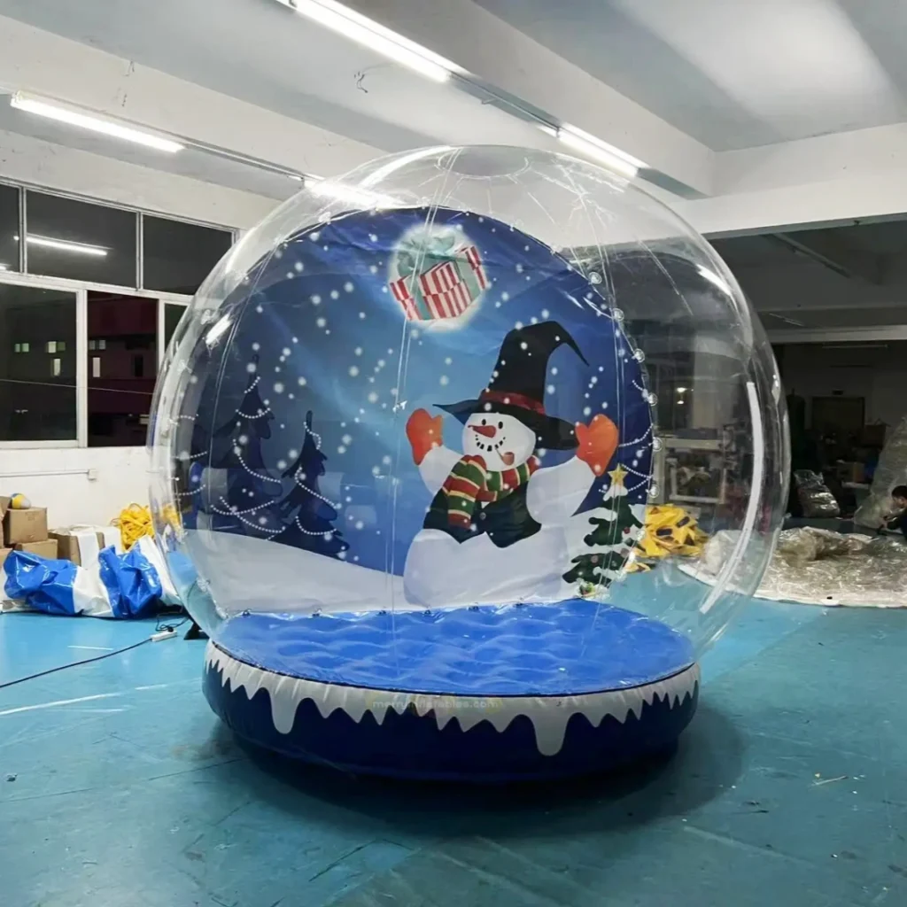 Vianočná nafukovacia snehová guľa, fotobúdka, nafukovacia snehová guľa v ľudskej veľkosti, vzduchotesná