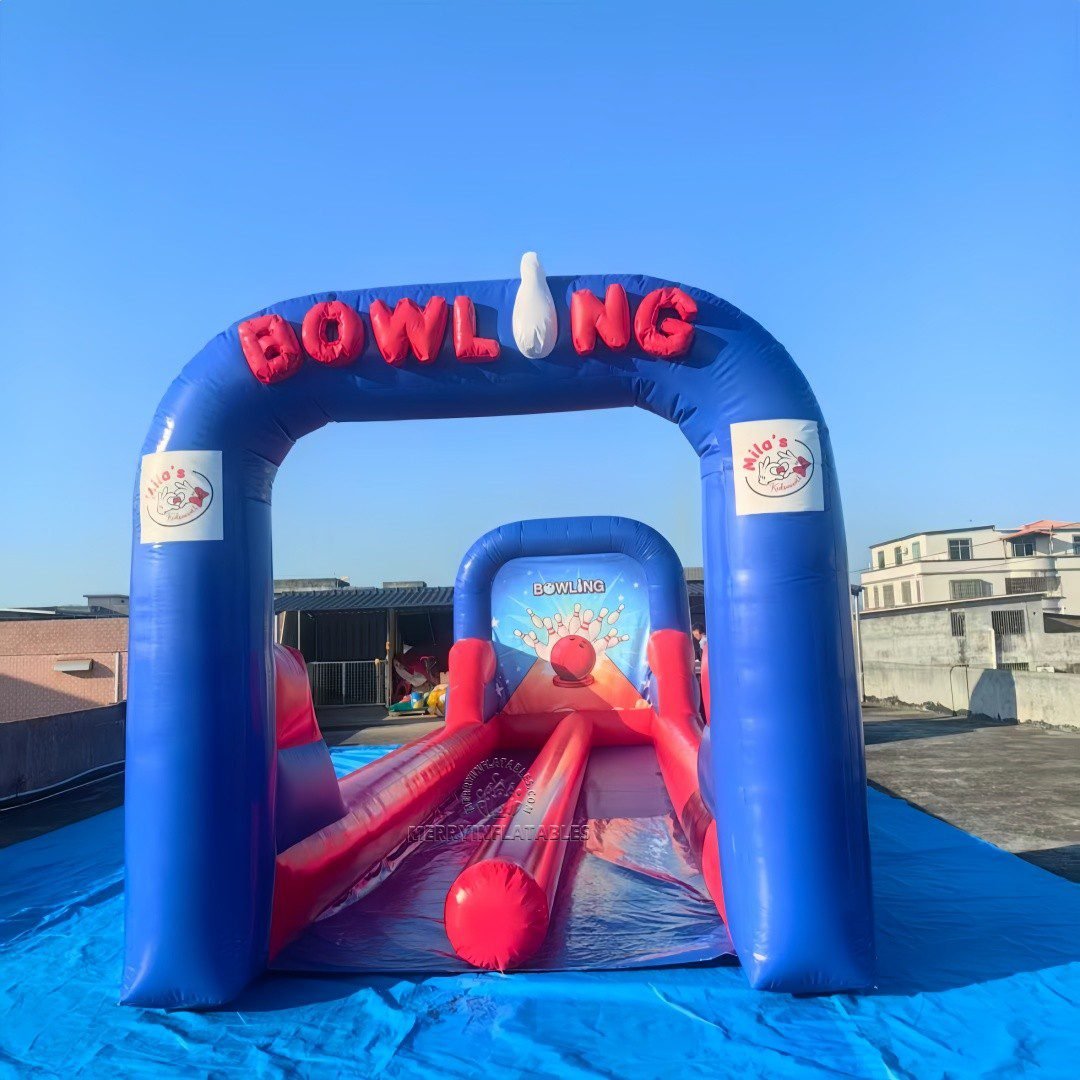 Kids Adults Sports Carnival Bowling Games Dual Lane Inflatable Bowling ...